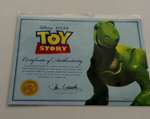 Toy Story Thinkway Certificate of Authenticity ONLY (Rex 2009; NOT A REPLICA)